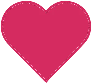 Pink Heart Stitched Outline