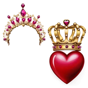 Pink Heart With Crown PNG 05232024