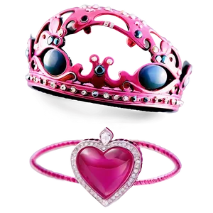 Pink Heart With Crown PNG 5 PNG