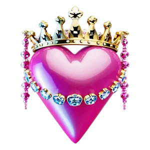 Pink Heart With Crown PNG Shg54 PNG