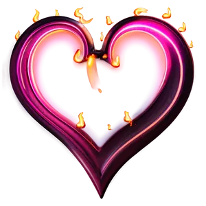 Pink Heart With Flames PNG Fvj14