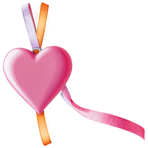 Pink Heart With Ribbon PNG 71