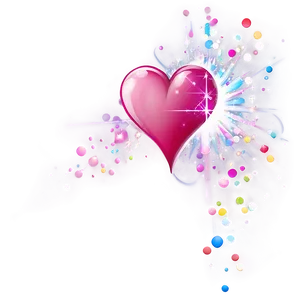 Pink Heart With Sparkles PNG 05232024