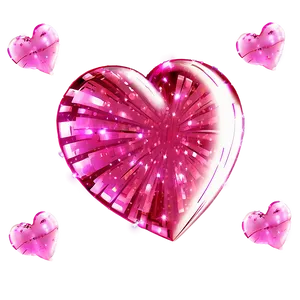 Pink Heart With Sparkles PNG Boh