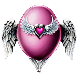 Pink Heart With Wings PNG Gef55