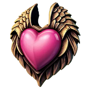Pink Heart With Wings PNG Uts