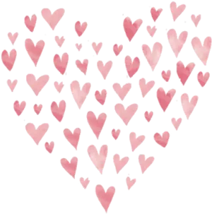 Pink Hearts Collage Tumblr PNG image