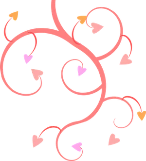Pink Heartsand Swirls Pattern PNG image