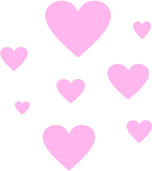 Pink Heartson Black Background PNG image