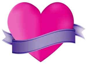 Pink Heartwith Purple Banner Graphic