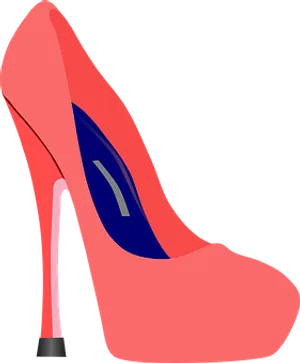 Pink High Heel Shoe Vector PNG image