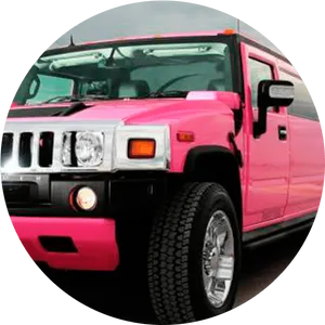 Pink Hummer S U V Closeup PNG