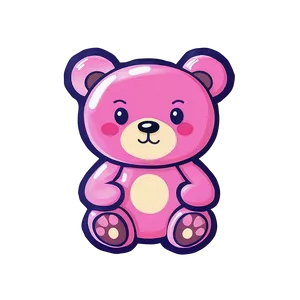 Pink Kawaii Bear Clipart Png 06292024 PNG image