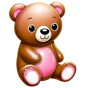 Pink Kawaii Bear Clipart Png 06292024 PNG image