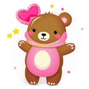 Pink Kawaii Bear Clipart Png Ndb PNG image