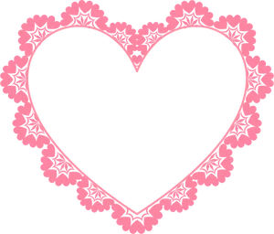 Pink Lace Heart Outline PNG image