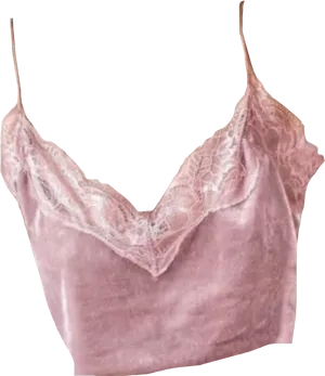 Pink Lace Trimmed Satin Crop Top PNG image