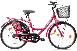 Pink Ladies Bicycle With Basket
