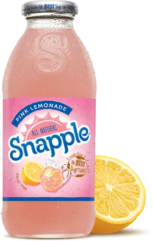 Pink Lemonade Snapple Bottlewith Lemon Slice PNG image