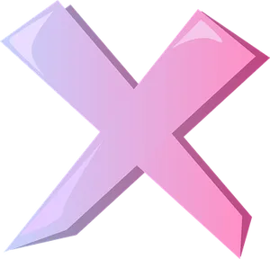 Pink Letter X Graphic PNG image