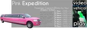 Pink Limousine Expedition Rental Details PNG image