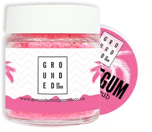 Pink Lip Scrub Container Grounded Body Scrub PNG image