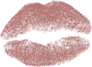 Pink Lips Arton Blue Background PNG image