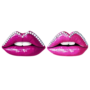 Pink Lips With Diamonds PNG 06212024