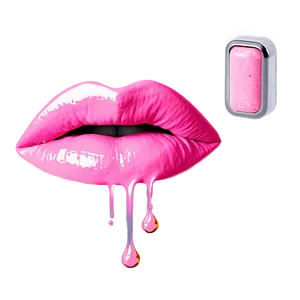 Pink Lips With Drip PNG Ohe PNG
