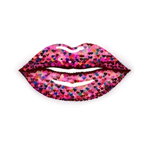 Pink Lips With Rainbow Glitter PNG Btd41 PNG