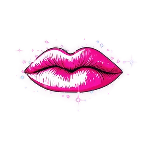 Pink Lips With Sparkles PNG Fnr