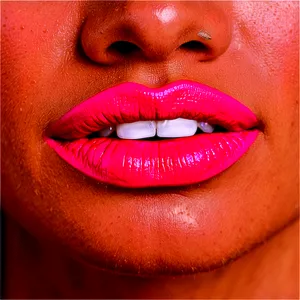 Pink Lips With Stripes PNG Mjh