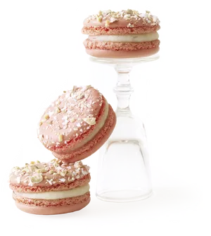 Pink Macaronson Glass Stand PNG image