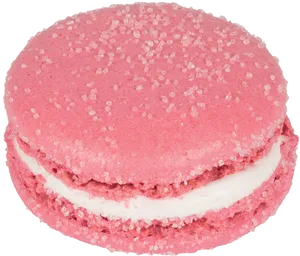 Pink Macaronwith Sugar Crystals PNG image