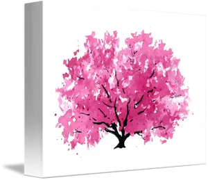 Pink Magnolia Watercolor Artwork PNG image