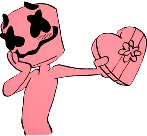 Pink Mello With Heart Box PNG image