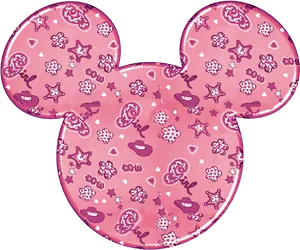 Pink Mickey Mouse Head Pattern PNG image