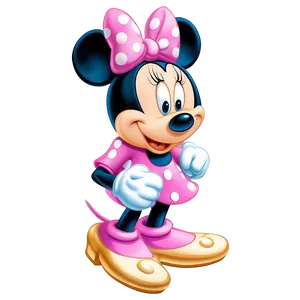 Pink Minnie Mouse Cute Pose Png Anw PNG image