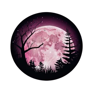 Pink Moon Illustration Png 06252024 PNG image