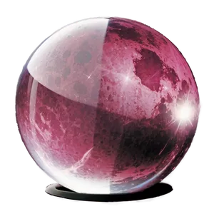 Pink Moon In Crystal Ball PNG Rie3 PNG