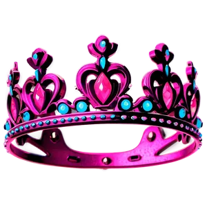 Pink Neon Crown PNG 06272024