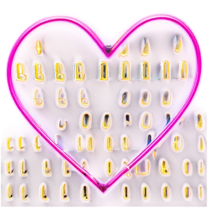 Pink Neon Heart PNG 5
