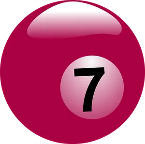 Pink Number7 Billiard Ball PNG