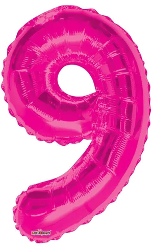 Pink Number9 Balloon PNG image