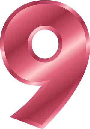 Pink Number9 Graphic PNG image