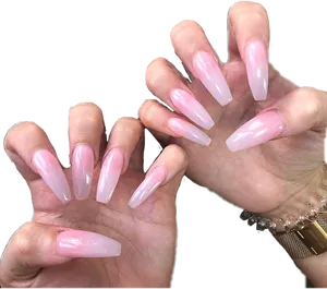 Pink Ombre Acrylic Nails