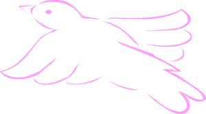 Pink Outlined Bird Silhouette