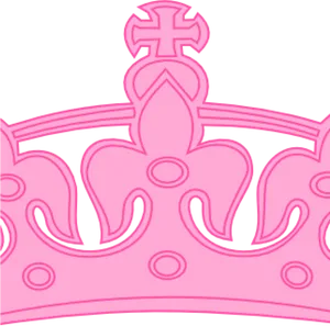 Pink Outlined Crown Graphic PNG image