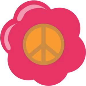 Pink Peace Flower Graphic PNG