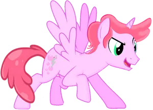 Pink Pegasus Pony Vector PNG image